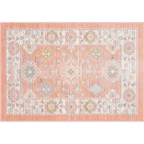 Crestwood Salmon 2 ft. x 3 ft. Oriental Indoor Area Rug