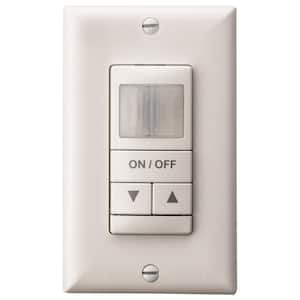 Single Pole PIR Wall Switch Occupancy Sensor with Dimming, White