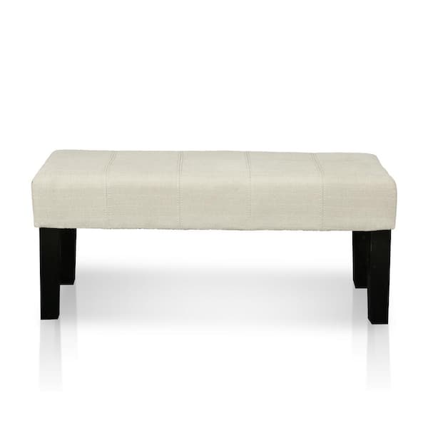 Furniture of America Sandor Ivory Fabric Upholstered Bench (18 in. H X 42 in. W X 17 in. D)