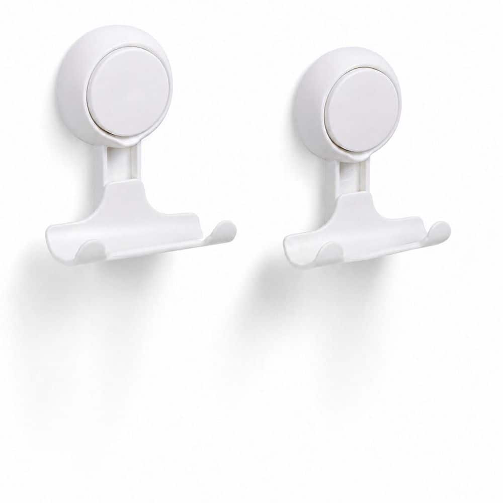 Suction Cup Hook Razor Holder in White for Shower Bathroom Towel Loofah Squeegee Damage-Free 2 Pack price history on PriceWatchPro