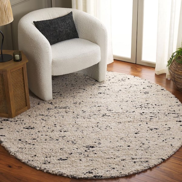 Natura 6 ft. x 6 ft. Light Gray/Ivory Patchy Solid Round Area Rug