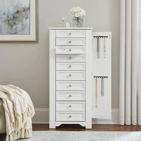 Home Decorators Collection Bradstone White Jewelry Armoire JS-3426-A - The Home  Depot