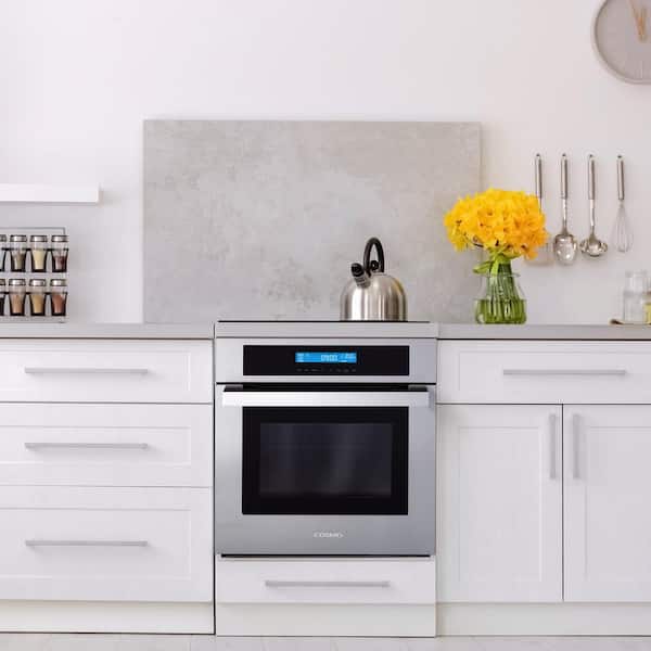24 in. Lumin Collection 2.5 cu. ft. Electric Wall Oven, 8 Functions and True European Convection in Stainless Steel