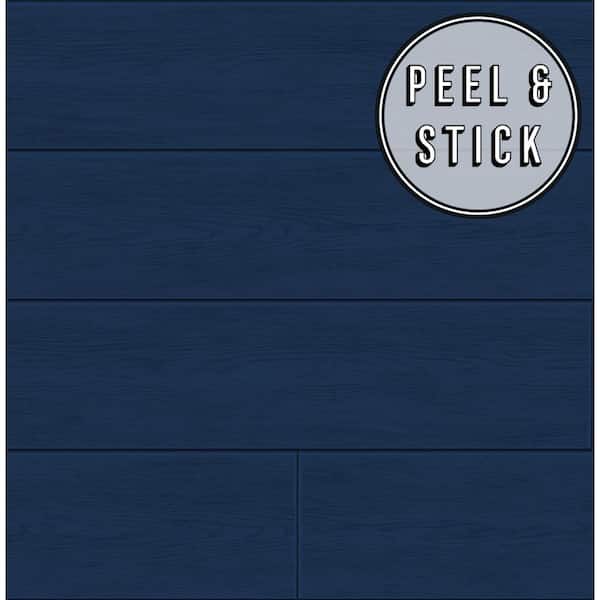 Unbranded Blue Plank Peel and Stick Removable Wallpaper