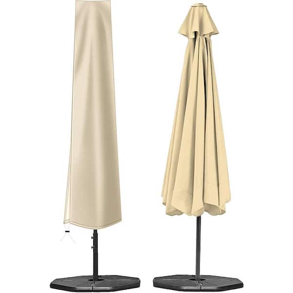 Unbranded Outdoor umbrella Cover Waterproof with Zip, for 9 ft. to 12 ft. Garden Outdoor Umbrella (Khaki)