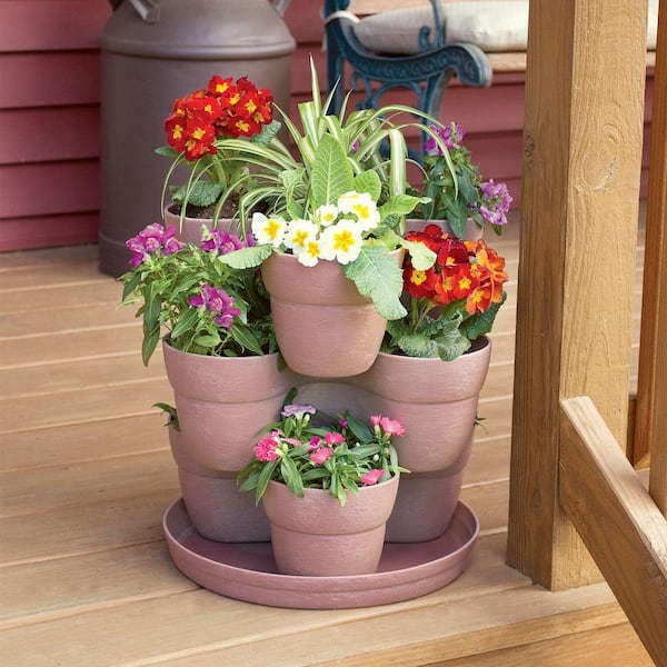 Stackable 3-Pot Planters 14-in. - Pots & Planters, Facebook Marketplace