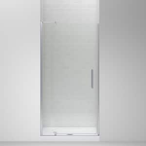 Echelon 36 in. W x 70 in. H Frameless Pivot Shower Door in Bright Polished Silver with Clear Glass