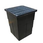18 in. Storm Water Pit and Catch Basin for Modular Trench and Channel Drain Systems with Galvanized Steel Grate