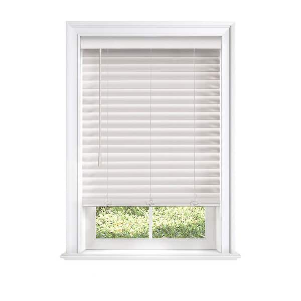Zeno Custom Size Cordless 2 in. Faux Wood Blinds with Valance for Indoor Windows