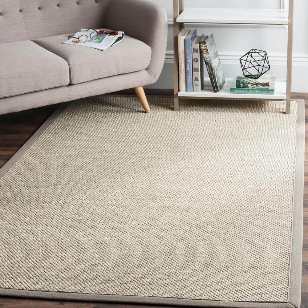 Hand-Knotted Marble/Khaki Viscose Rectangular Area Rug, 8' x 10'