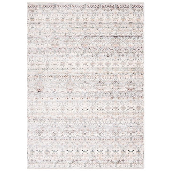Princeton 8 ft. x 10 ft. Ivory/Blue Striped Ornate Area Rug