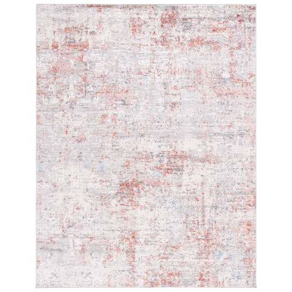 Shivan 8 ft. x 10 ft. Ivory/Rust Distressed Area Rug