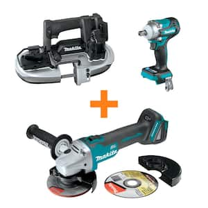 18V LXT Sub-Compact Brushless Band Saw and 18V LXT Brushless Impact Wrench with bonus 18V LXT Brushless Angle Grinder