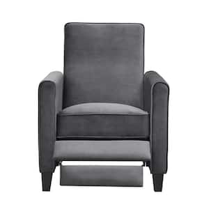 Gray Microfiber, Push back Recliner Chairs, Breathable Linen Recliner with Adjustable Footrest, Small Recliners