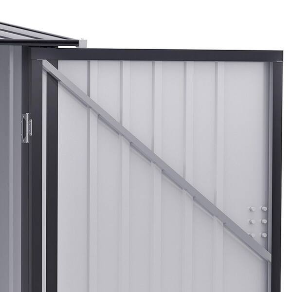 AFAIF - 3.1 ft. W x 3.2 ft. D Outdoor Storage Cabinet Tool Shed, Galvanized Metal Utility Garden Tool House, Lockable Door