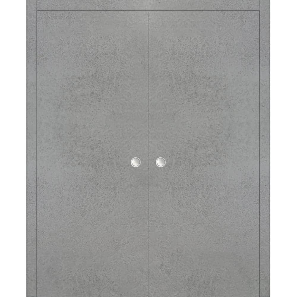Planum 0010 48 in. x 84 in. Flush Concrete Finished Wood Sliding Door with Double Pocket Hardware price history on PriceWatchPro