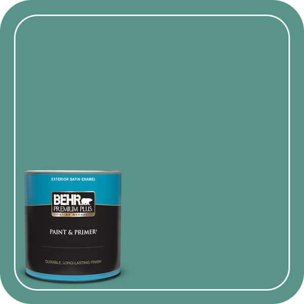 BEHR PREMIUM PLUS 1 qt. #490D-6 Thermal Spring Satin Enamel Exterior Paint & Primer