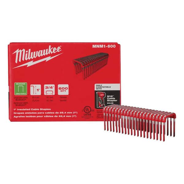 Milwaukee 1 in. Insulated Cable Staples for M12 Cable Stapler 600
