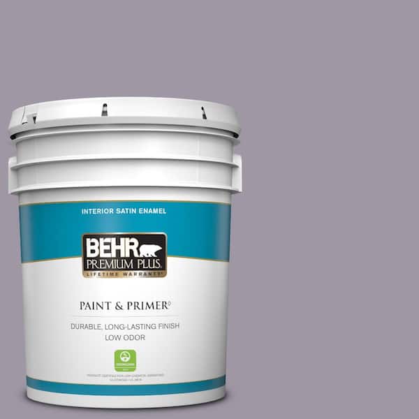 BEHR PREMIUM PLUS 5 gal. #N100-4 Fortune Satin Enamel Low Odor Interior Paint & Primer