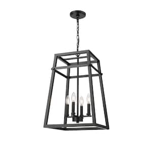 Tellsa 15 in. Wide 4-Light Pendant-Matte Black