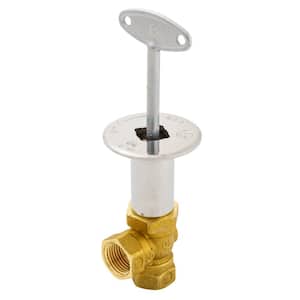 1/2 in. FIP Brass Angle Gas Valve, Floor Plate and 3 in. Key in Chrome
