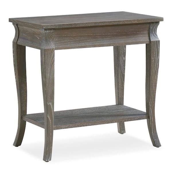 Leick Home Luna 24 in. Washed Gray Narrow Chairside Table
