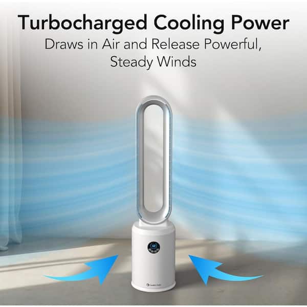Comfort Zone 8.66 in. Diameter, 40 in. Tall 3 Speed Bladeless