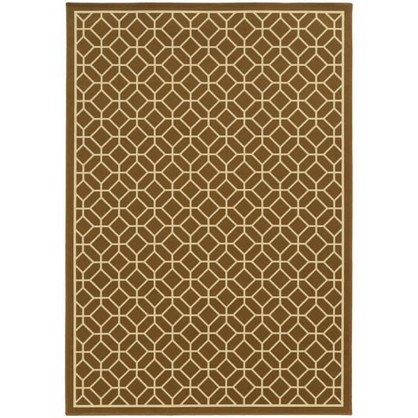 Home Decorators Collection Sand Brown 7 ft. x 10 ft. Indoor/Outdoor Patio Area Rug