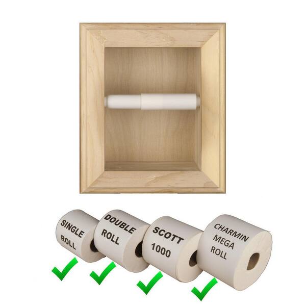 Rebel-7 recessed in wall plastic toilet paper holder - 5.5 x 5.5 - WG Wood  Products