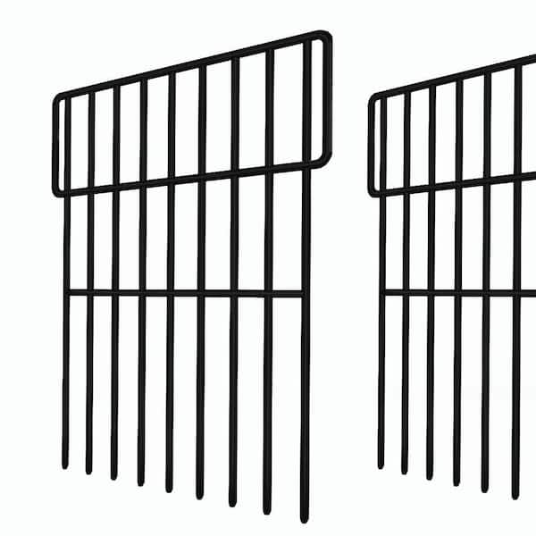 10.8 ft. x 17 in. H 10-Panel Metal Yard Fence with Ties and Plier, No-Dig Needed, 1.52 in. Spikes, for Animal Barrier
