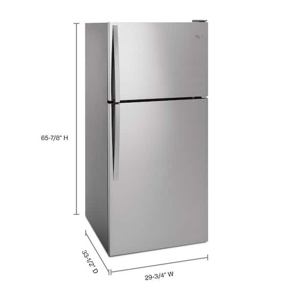Whirlpool Top Mount Fridge (WRT148FZDM) - Monochromatic Stainless Steel Whirlpool Top Mount Fridge (WRT148FZDM) - Monochromatic Stainless Steel