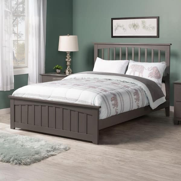 AFI Mission Full Traditional Bed with Matching Foot Board in Grey