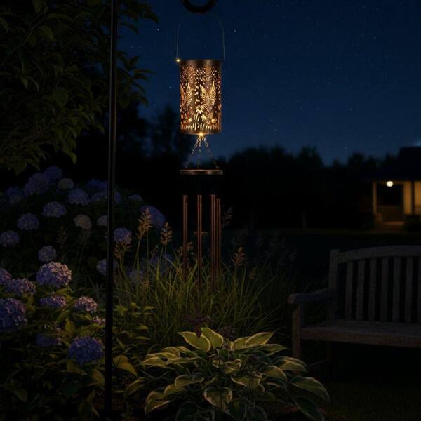36 in. H Metal Hummingbird Solar Wind Chimes D0C8J31BDZ - The Home