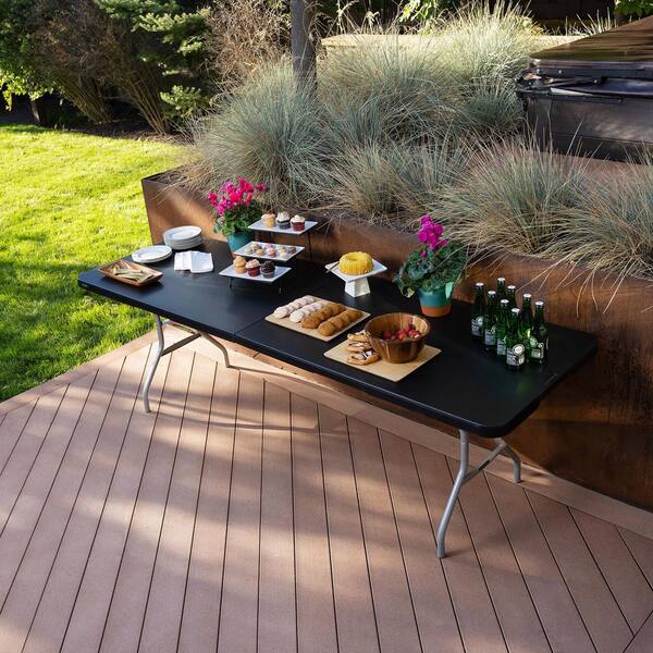 Lifetime 8 ft. Fold-in-Half Resin Table; Black 80975 - The Home Depot