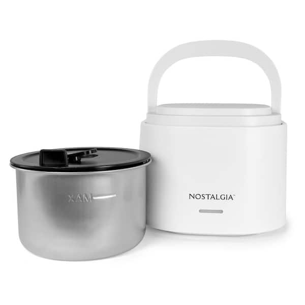 Nostalgia White 20 oz. Portable Heated Lunch Box