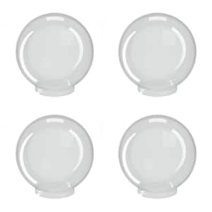 6 in. Dia Globes Clear Smooth Acrylic with 3.14 in. Outside Diameter Fitter Neck (4-Pack)