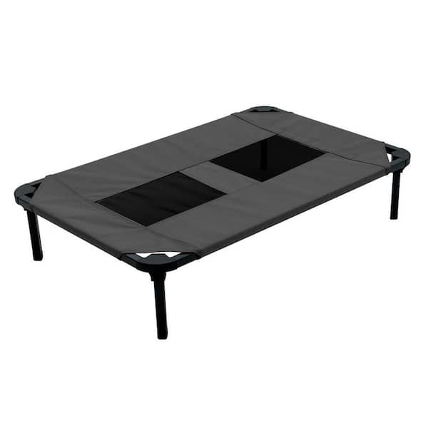 Small/Medium 30 in. Gray Elevated Pet Bed Comfort Cot