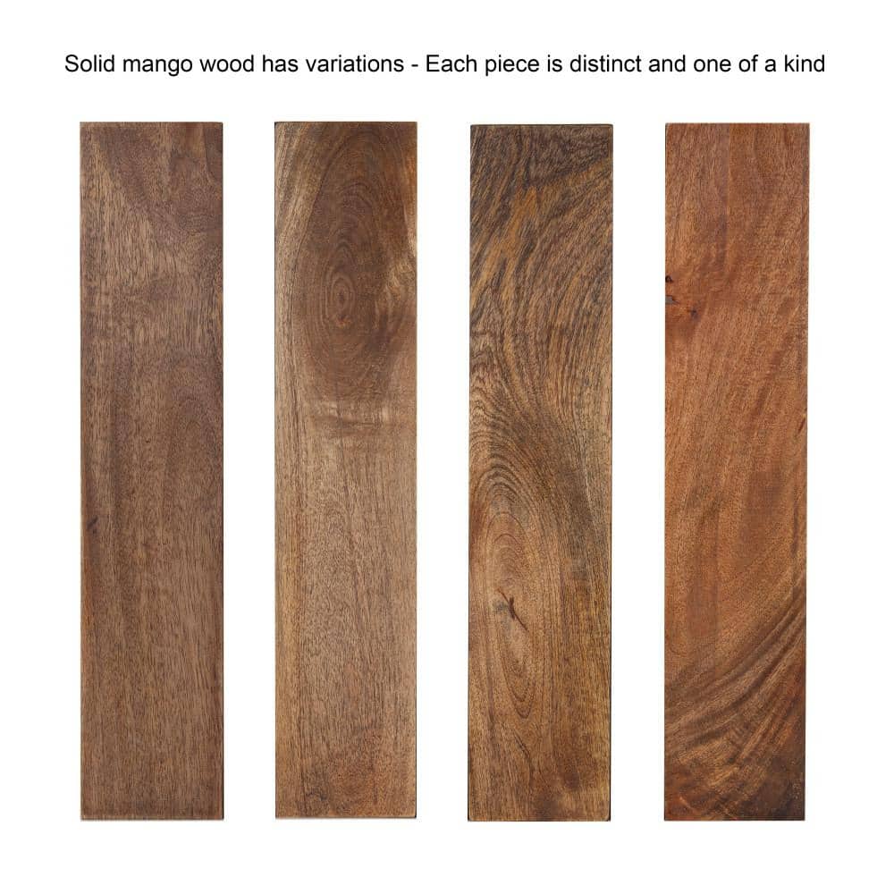 Natural Mango Wood Rectangular Vanity Wall Mirror