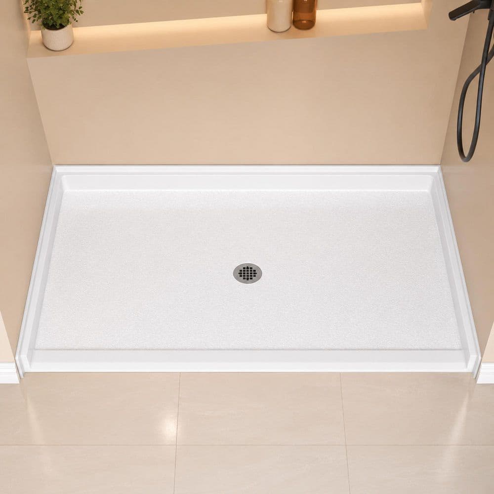 Access 60 in. L x 36 in. W Acrylic Alcove Shower Pan Base with Center Drain, Low Threshold, Wheelchair Accessible, White price history on PriceWatchPro