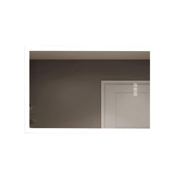 48 in. W x 36 in. H Rectangular Frameless Wall Bathroom Vanity Mirror w/Front Light, 5 Mins Defog, 3 Colors Dimmable