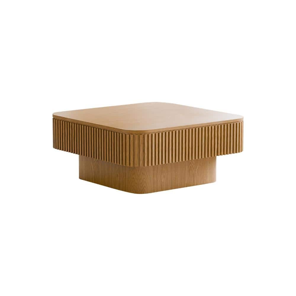 31.5 in. Natural Wood Square Veneer Coffee Table with Hidden Storage Compartment durable construction price history on PriceWatchPro