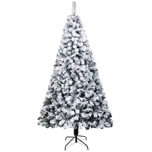 7 ft. Unlit Flocked Artificial Christmas Tree with 1300 Tips