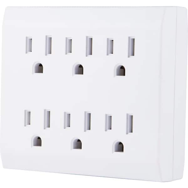 GE 6-Outlet Surge Protector Tap with Tamper Resistant, White