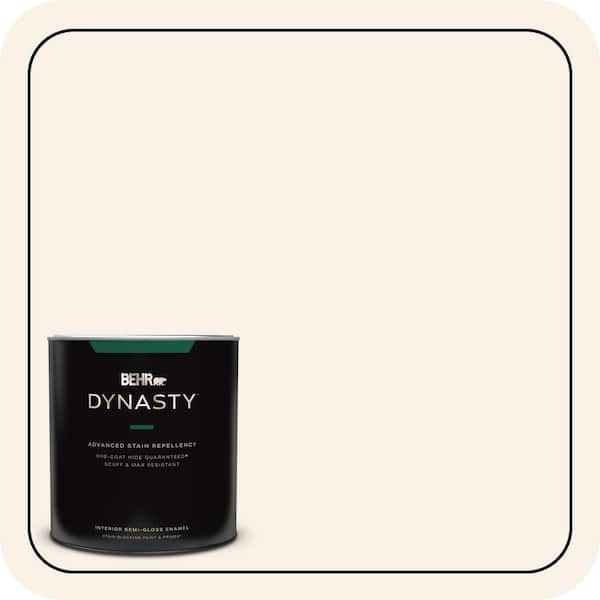 BEHR DYNASTY 1 qt. #PWN-34 White Luxury Semi-Gloss Enamel Interior Stain-Blocking Paint & Primer