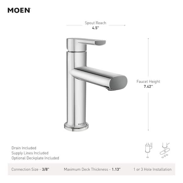 MOEN Meena Single Hole Single Handle Bathroom Faucet in Matte