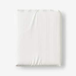 Company Cotton Dobby Stripe Wrinkle-Free Sateen Cream Cotton Full Fitted Sheet