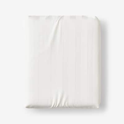 Company Cotton Wrinkle Free Sateen Dobby Stripe Cream Sateen Full Fitted Sheet