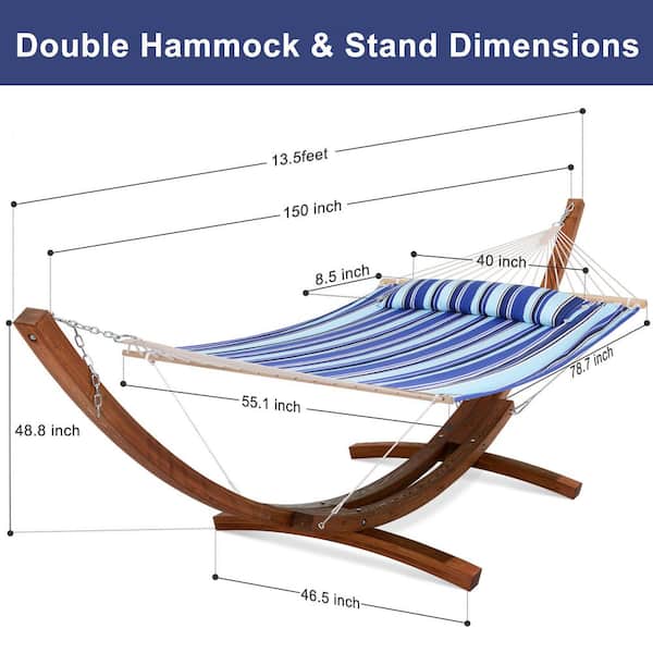 Blue And Green Stripe Classic 2 Person Hammock With Stand Blue And Green Stripe Classic 2 Person Hammock With Stand