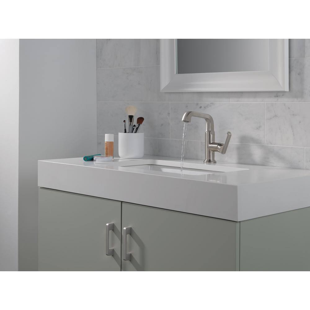 Tetra Brushed Nickel Single Handle Bathroom Faucet