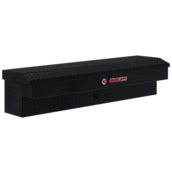 Weather Guard 56 in. Gloss Black Aluminum Lo- Side Truck Tool Box